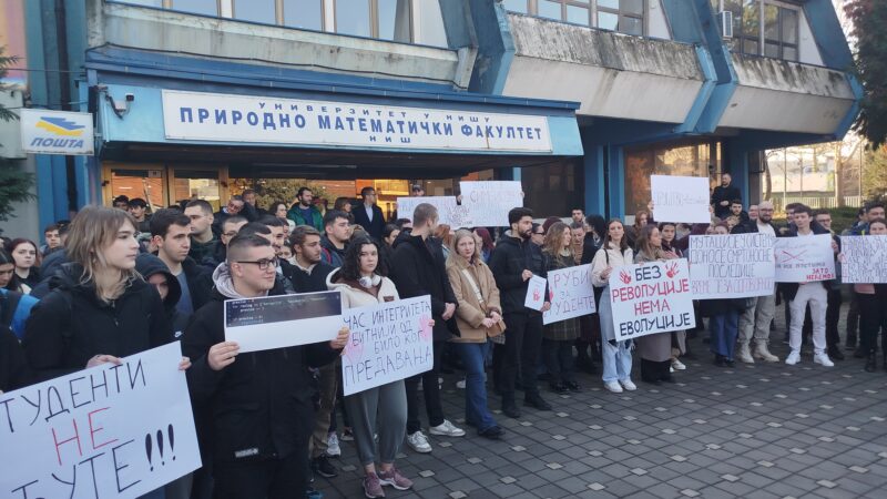 Studenti PMF-a u Nišu u blokadi fakulteta: Podrška protestima protiv korupcije i projekta „Jadar“