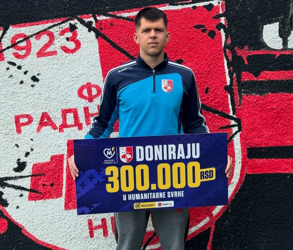 Mladi golman Radničkog donirao 300.000 dinara Specijalnoj školi „Bubanj“